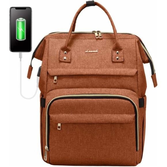 Laptop Backpack for Women Fashion Travel Bags Orange